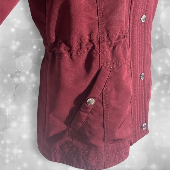 Hollister Cozy Faux Fur Lined Burgundy Mid-weight Jacket Size Extra Small - Picture 12 of 16